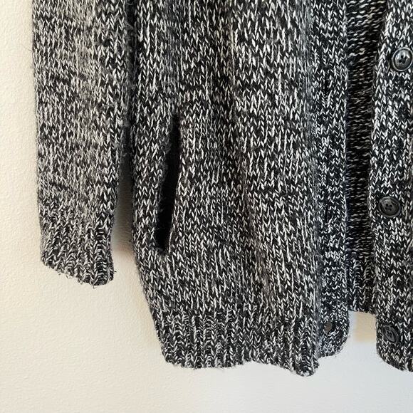 H&M Black White Knit Oversized Wool Blend Cardigan Sweater (S) - Picture 3 of 8